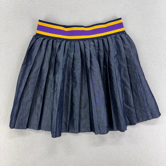 Polo Skirt Girls 10 Purple Gold Denim Chambray Preppy Uniform - Picture 1 of 6